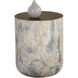 Diaz 20 X 16 inch Marble Look / Antique Brass Outdoor End Table